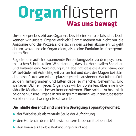 Organflüstern - Was uns bewegt: Wirbelsäule, Hüften, Knie, Füße, Schultern, Ellenbogen, Hände - Ewald Kliegel(c)