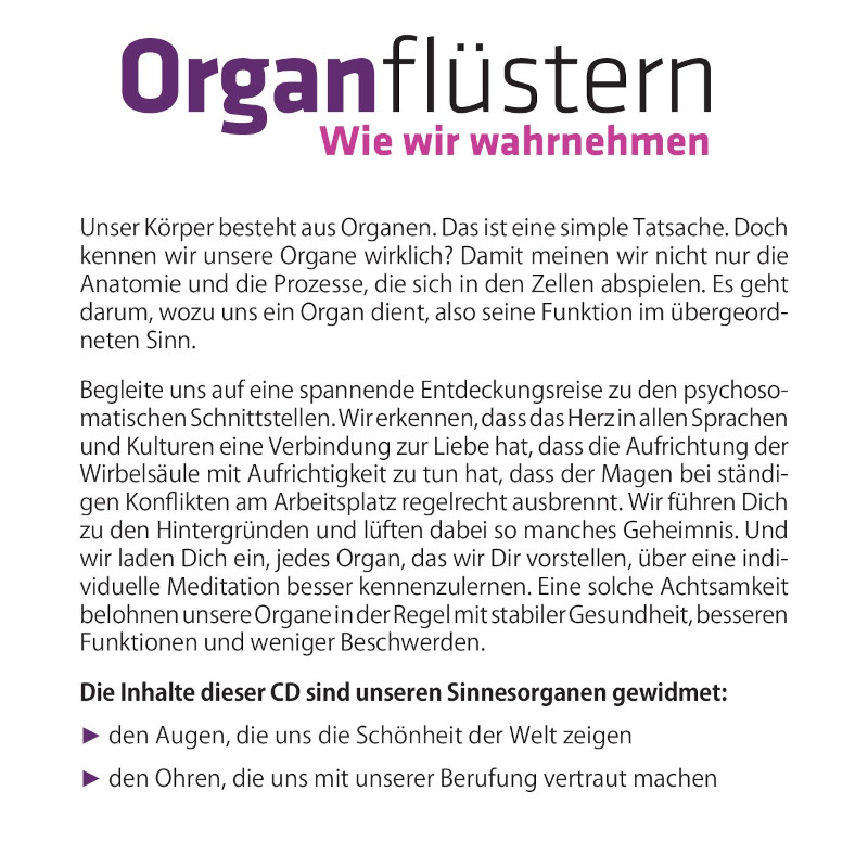 Organflüstern - Wie wir wahrnehmen